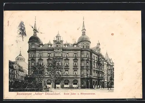 AK Düsseldorf, Restaurant Adler, Ecke Jahn- und Hüttenstrasse