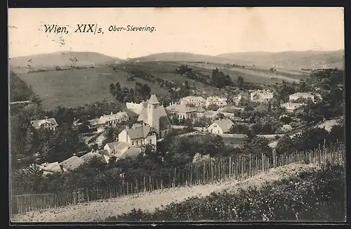 AK Wien-Ober-Sievering, Teilansicht mit Kirche