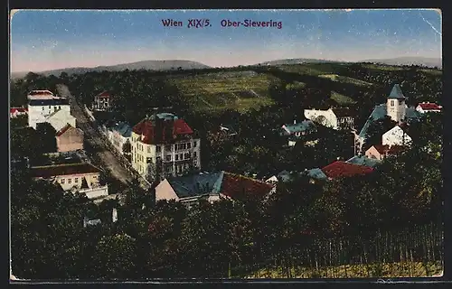 AK Wien-Ober-Sievering, Teilansicht mit Strassenpartie