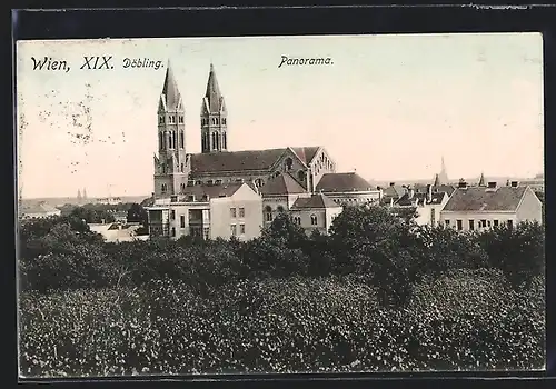 AK Wien-Döbling, Panorama mit Kirche