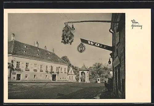 AK Wien-Grinzing, Motiv mit dem Geschäft Wolf