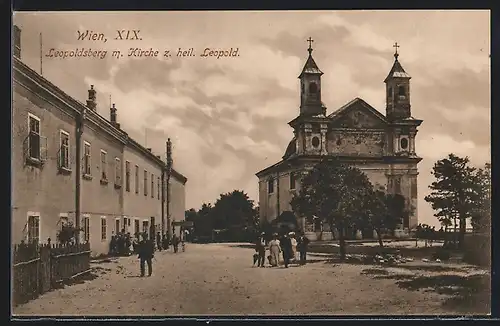 AK Wien, Leopoldsberg mit Kirche zum heiligen Leopold