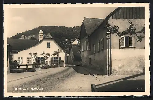 AK Wien-Sievering, Ortspartie mit hübschen Häusern