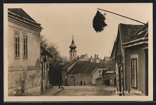 AK Wien, Grinzing, Blick auf Kirche