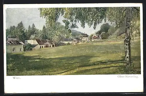 AK Wien-Ober-Sievering, Blick zum Ort