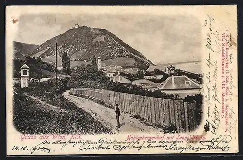 AK Wien-Kahlenbergerdorf, Teilansicht mit Leopoldsberg