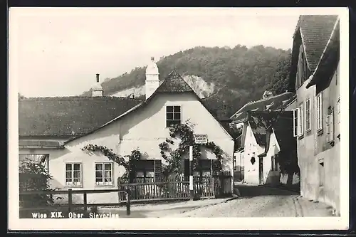 AK Wien-Ober Sievering, Strassenpartie mit Berg