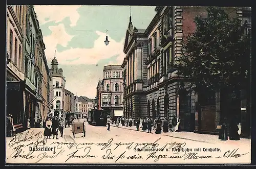 AK Düsseldorf, Schadowstrasse und Wehrhahn mit Tonhalle