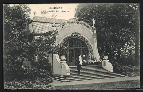 AK Düsseldorf, Milchpavillon im Hofgarten