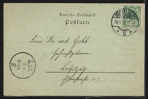 Mondschein-AK Düsseldorf, Strassenpartie am Ratingertor