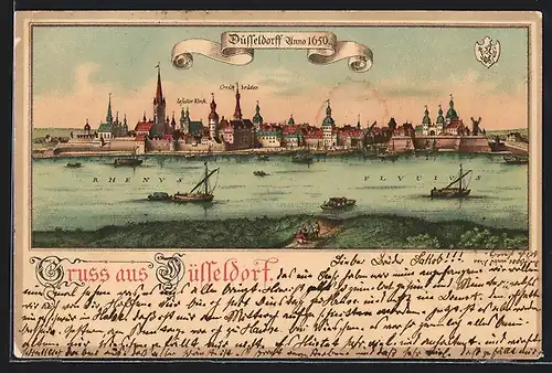 Lithographie Düsseldorf, Düsseldorf anno 1650