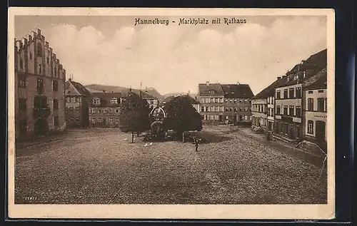 AK Hammelburg, Marktplatz mit Rathaus