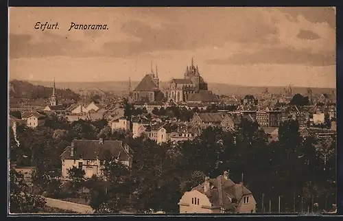 AK Erfurt, Panorama mit Dom