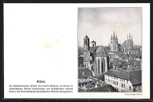 AK Erfurt, Teilansicht mit Dom