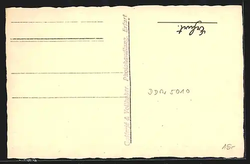 AK Erfurt, Blick über Dächer auf den Dom