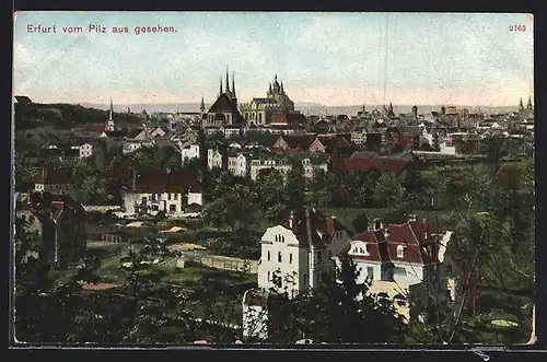AK Erfurt, Stadt vom Pilz aus gesehen