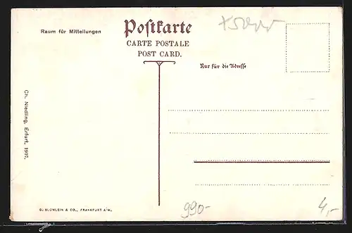 AK Erfurt, Stadt vom Pilz aus gesehen