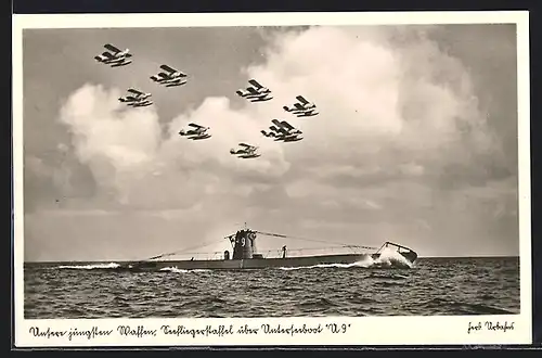 AK Seefliegerstaffel über U-Boot U 9 auf hoher See