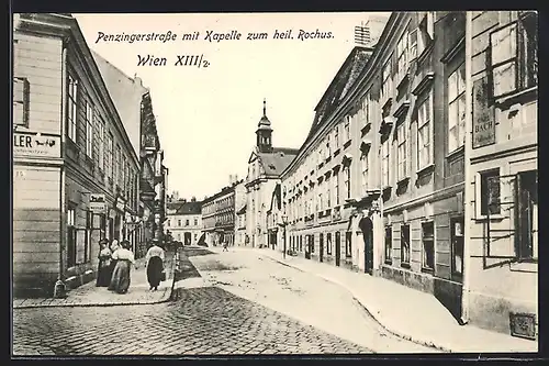 AK Wien, Penzingerstrasse mit Kapelle zum heiligen Rochus