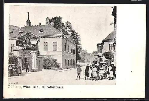 AK Wien, Billrothstrasse mit Gasthaus von Jos. Reisenleitner