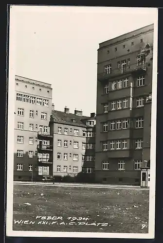 Foto-AK Wien, F. A. C.-Platz mit Zerstörungen im Februar 1934