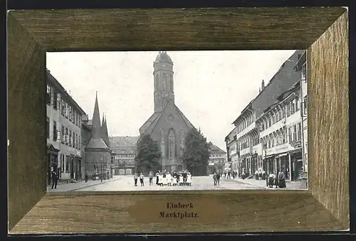 AK Einbeck, Marktplatz in Zierrahmen
