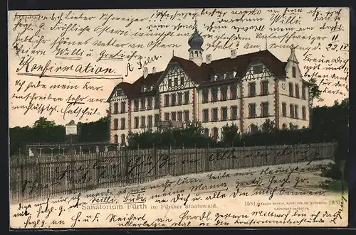 AK Fürth, Blick zum Sanatorium