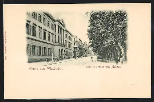 AK Wiesbaden, Wilhelmstrasse und Museum