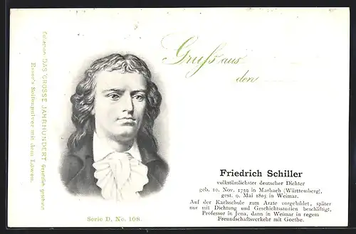 AK Porträt Dichter Friedrich Schiller