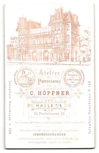 Fotografie C. Höpfner, Halle a. S., Poststrasse 13, Junger Mann mit einer broschierten Krawatte