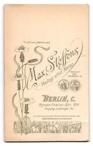 Fotografie Max Steffens, Berlin C., Rosenthaler Str. 12d, Junge Dame mit elegantem Kleid und Rollkragen