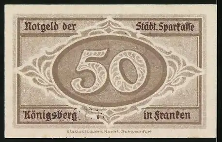 Notgeld Königsberg i. Fr., 50 Pfennig, Wappen