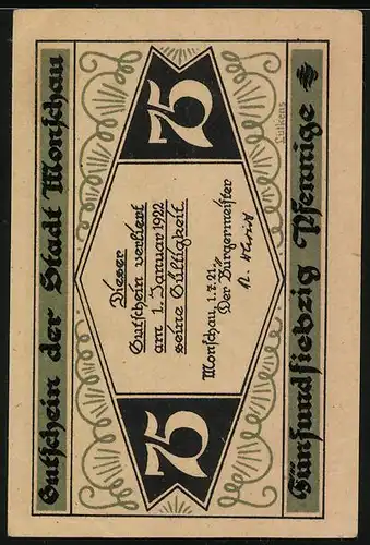 Notgeld Monschau 1921, 75 Pfennig, Burgruine
