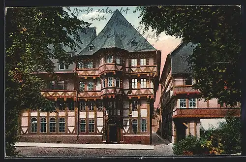 AK Goslar, Alte Häuser in der Marktstrasse