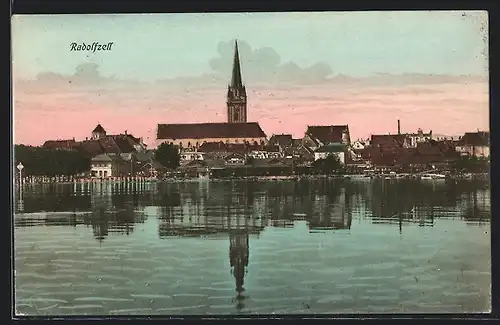 AK Radolfzell, Ortsansicht mit Kirche vom Wasser aus