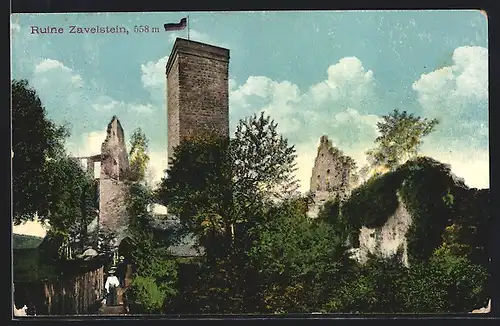 AK Teinach-Zavelstein, Blick auf die Ruine Zavelstein