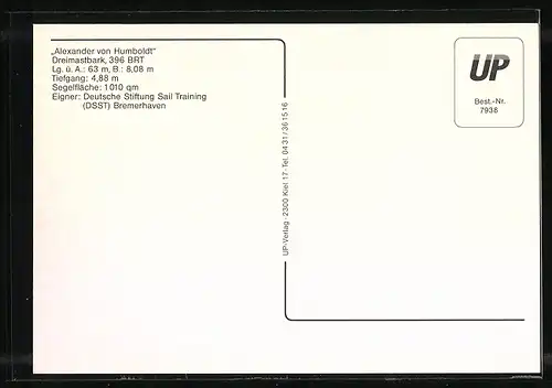 AK Segelschiff Alexander von Humboldt in Fahrt