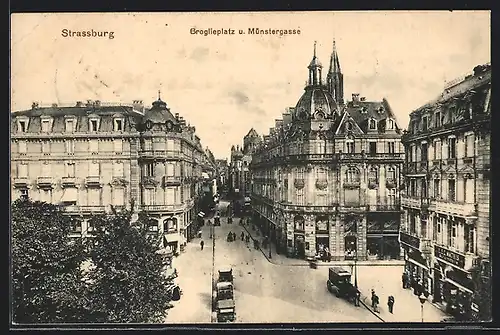 AK Strassburg, Broglieplatz und Münstergasse