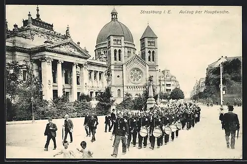 AK Strassburg i. E., Aufzug per Hauptwache