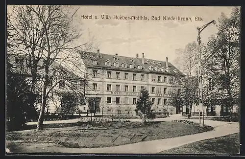 AK Bad Niederbronn /Els., Hotel u. Villa Hueber-Matthis
