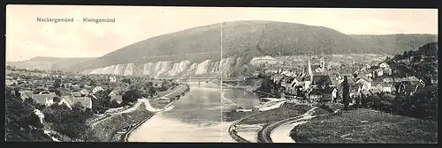 Klapp-AK Neckargemünd, Panorama mit Brücke und Kleingemünd