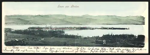 Klapp-AK Lindau, Panorama aus der Vogelschau