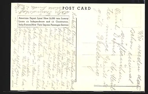 AK S.S. Constitution - S.S. Independence auf hoher See, American Export Lines