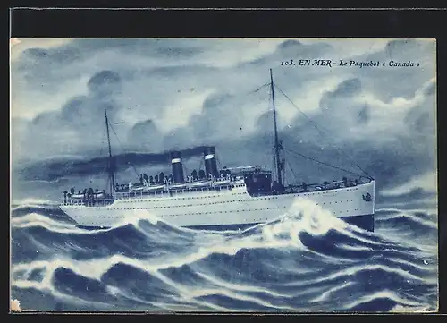 Künstler-AK Le Paquebot Canada en Mer