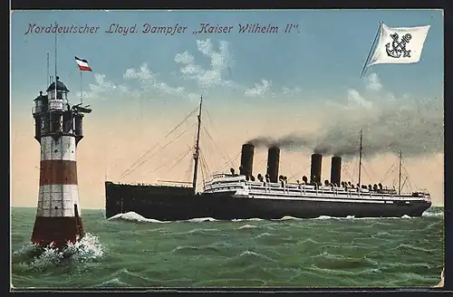 AK Norddeutscher Lloyd Dampfer Kaiser Wilhelm II