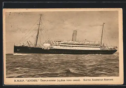 AK R. M. S. P. Andes in Fahrt