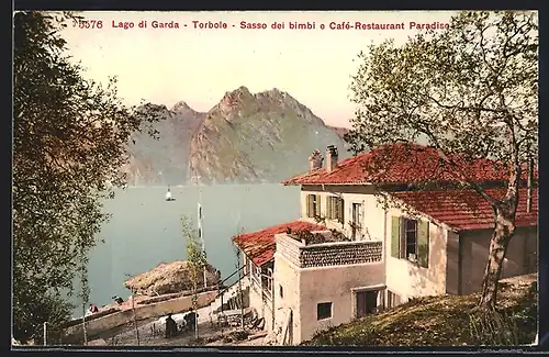 AK Torbole, Lago di Garda, Sasso dei bimbi e Café-Restaurant Paradiso