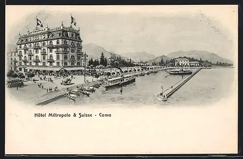 AK Como, Hotel Metropole & Suisse, Dampfer