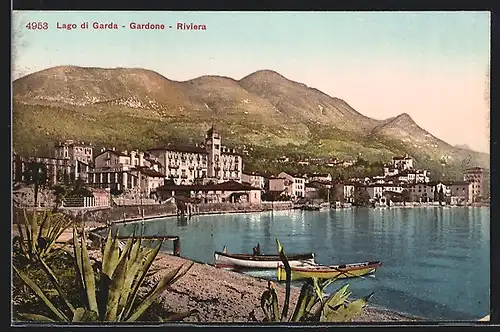 AK Gardone-Riviera, Lago di Garda, Panorama