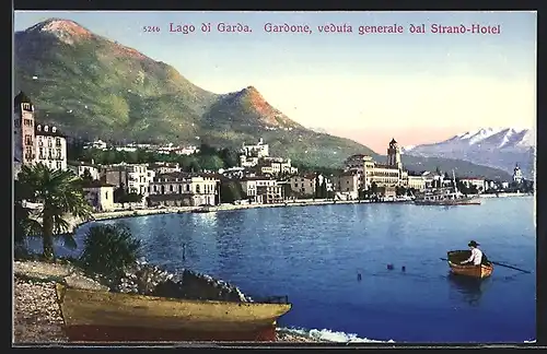 AK Gardone, Lago di Garda, Veduta generale dal Strand-Hotel